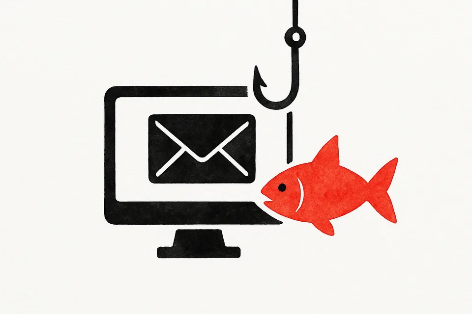 Ungefärlig illustration av cybersäkerhet som visar phishing-förebyggande åtgärder.